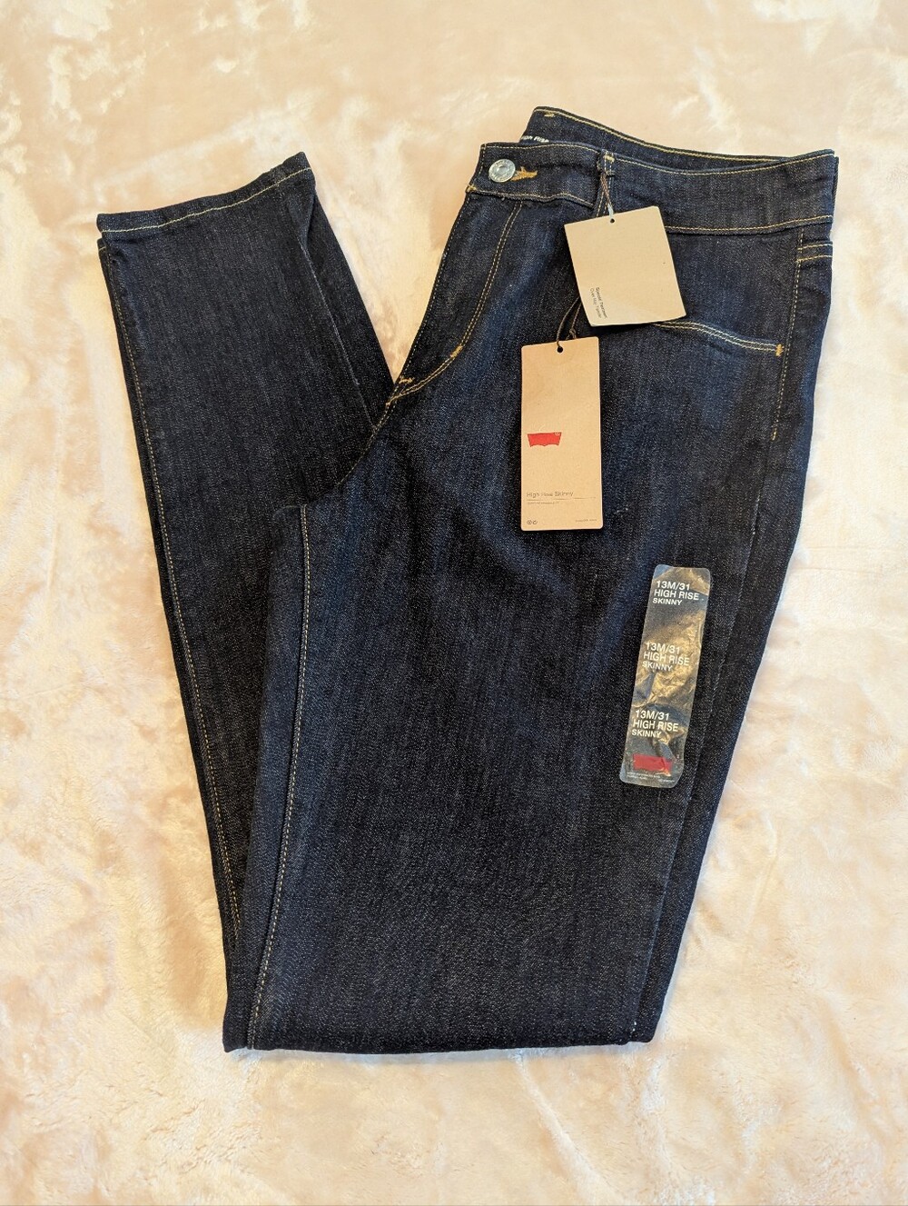NWT Signature by Levi High Rise Skinny Jeans Size 13M Dark Wash Blue Denim